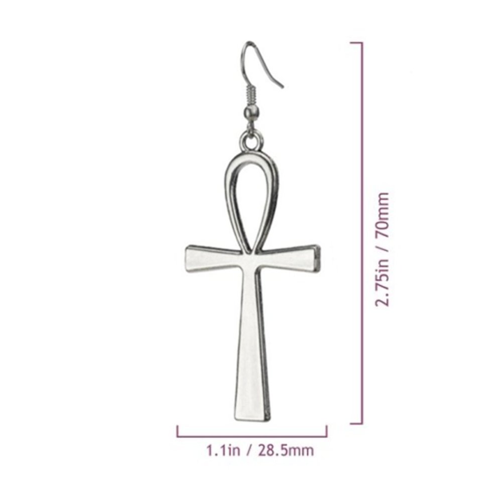 Ankh Silver Earrings - Picture 3 of 3